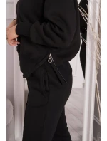 Zateplený rolák s kapucňou čierny