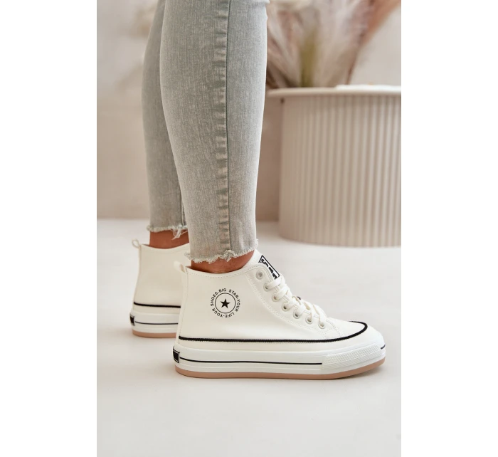 Zateplené Dámské Tenisky Na Platformě Eko Kůže Big Star model 21669595 Bílé - Big Star Shoes Zateplené Dámské Tenisky Na Platformě Eko Kůže Big Star model 21669595 Bílé - Big Star Shoes