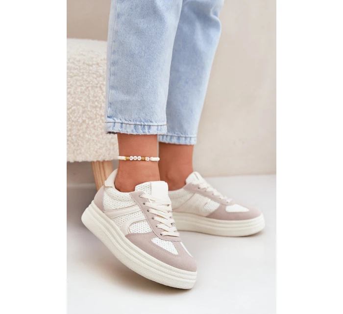 Dámské Tenisky Na Platformě Béžové model 21688256 - Boto