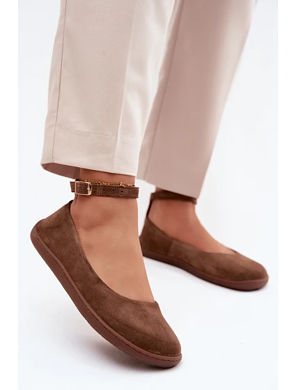 Baleríny Barefoot z přírodního semiše Zazoo 020 Hnědé
