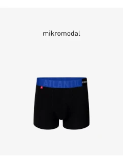 Pánske boxerky ATLANTIC PREMIUM s mikromodalom - čierna/modrá