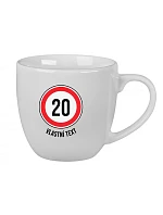 Personalizovaný keramický hrnček 400 ml – dopravná značka k narodeninám