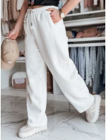 Dámské tepláky s širokými nohavicemi PREMIUM ecru Dstreet model 21988137 - FashionStreet