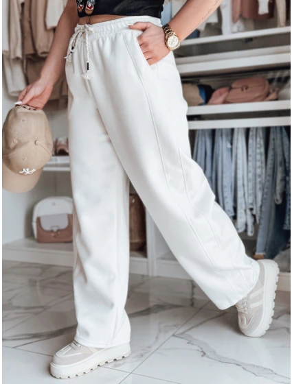 Dámské tepláky s širokými nohavicemi PREMIUM ecru Dstreet model 21988137 - FashionStreet