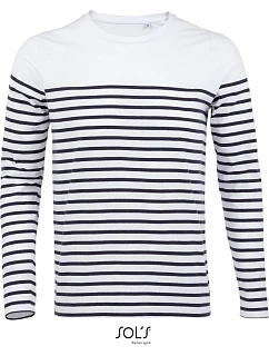 SOL'S LSL Men Pánské pruhované tričko s dlouhým rukávem white/navy model 22521411