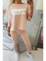 Sada s potiskem Queen tmavě pudrově růžová Sada s potiskem Queen tmavě pudrově růžová