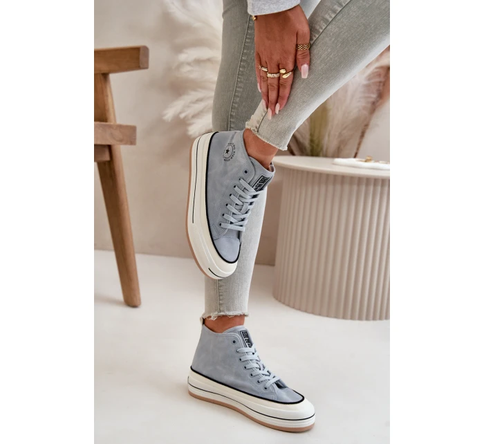 Zateplené Dámské Tenisky Na Platformě Eko Kůže Big Star model 21669567 Modré - Big Star Shoes