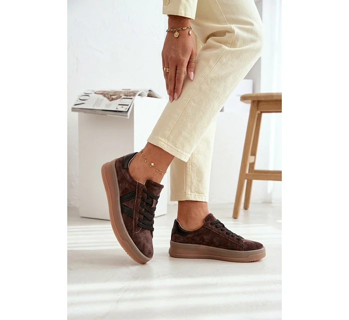 Dámské tenisky Vinceza 79597 na platformě hnědé