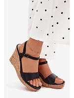 Dámské sandály na platformě Černé Clarabella