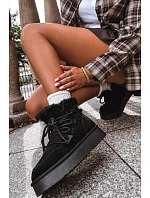 Dámské kožené semišové zimní boty Big Star model 22386347 černé - Big Star Shoes Dámské kožené semišové zimní boty Big Star model 22386347 černé - Big Star Shoes