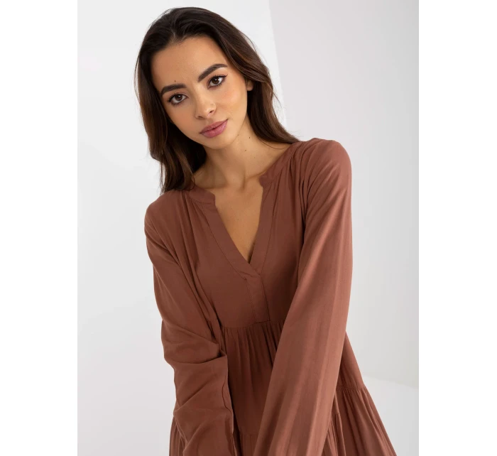 Šaty D73761M30361A hnedé