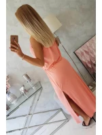 Boho šaty 8893 lososové - Kesi
