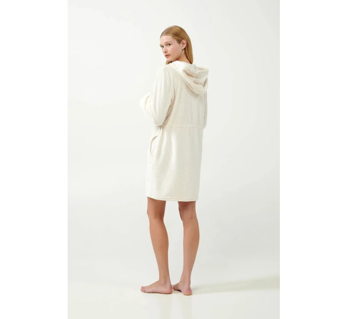 Dámsky flísový župan na zips 21360 Ecru - Vamp