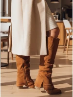 Dámské semišové boty model 21994924 v barvě camel - Dstreet Dámské semišové boty model 21994924 v barvě camel - Dstreet