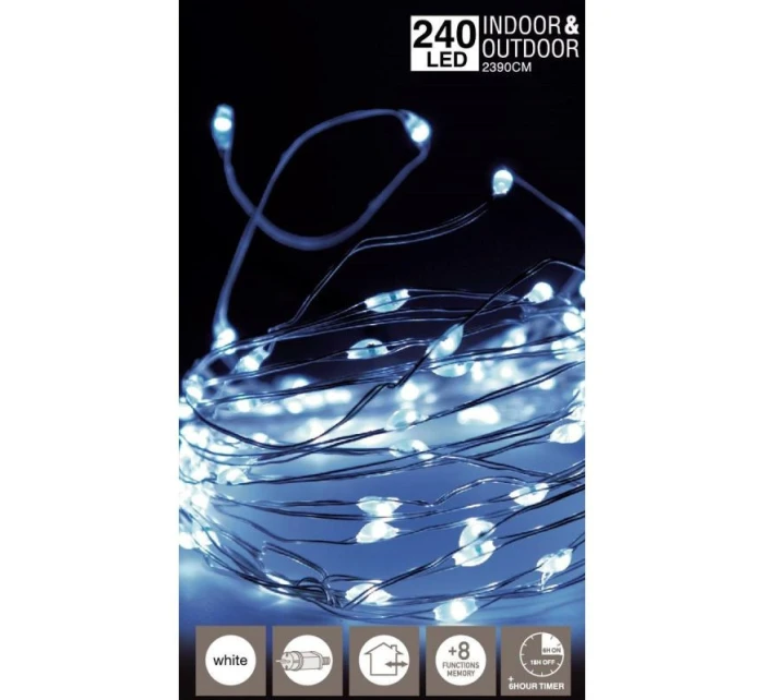 DRÔTENÉ SVETLÁ GIRLANDA 240 VIEDOL STUDENÁ BIELA