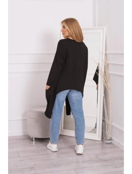 Oversize blúzka s potlačou čierna