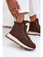 Ocieplane Trapery Damskie Na Platformie Brązowe Marivira Ocieplane Trapery Damskie Na Platformie Brązowe Marivira