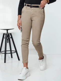 dámské kalhoty s páskem béžové Dstreet model 21981964 - FashionStreet