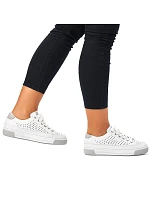 Rieker W RKR642 biele kožené ažurové topánky