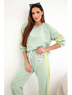 Dámska tepláková súprava Masełko s legínami a voľnou mikinou tmavá mentolová