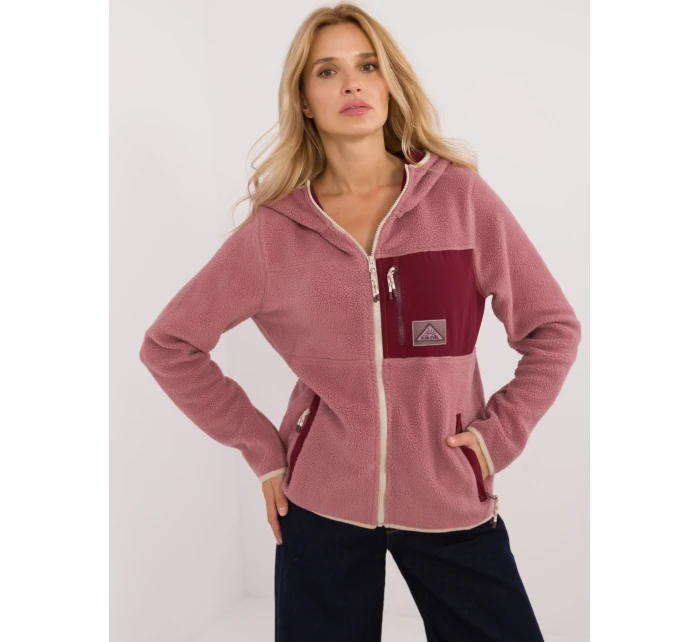 Mikina D20001M02671A3 tmavoružová