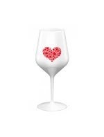 SRDCE - bílá nerozbitná sklenice na víno 470 ml