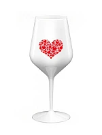 HEART - biely nerozbitný pohár na víno 470 ml