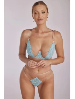 Dámska podprsenka Camile SC-1123 Turquoise and Beige - Kinga