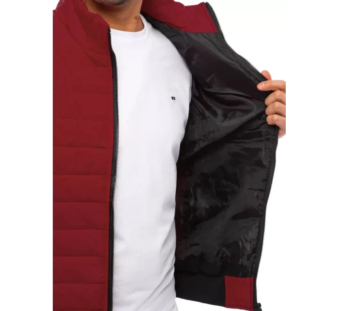 Pánska prešívaná vesta bordovej farby FashionStreet TX4016