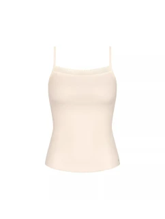 Dámsky top GO s rebrovanými špagetami - WHITE - ecru 6308 - SLOGGI