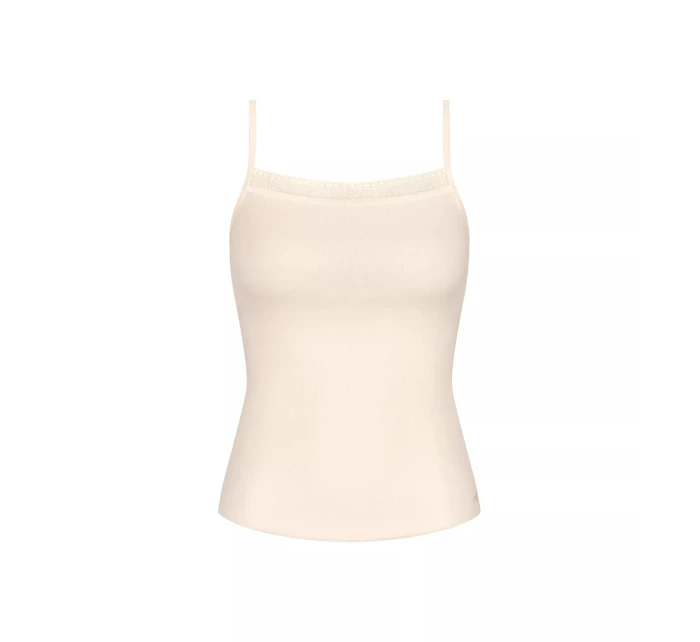 Dámsky top GO s rebrovanými špagetami - WHITE - ecru 6308 - SLOGGI Dámsky top GO s rebrovanými špagetami - WHITE - ecru 6308 - SLOGGI