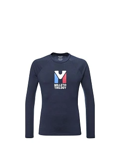 Pánské tričko MILLET Trilogy Wool Ts Ls M, tmavě modré