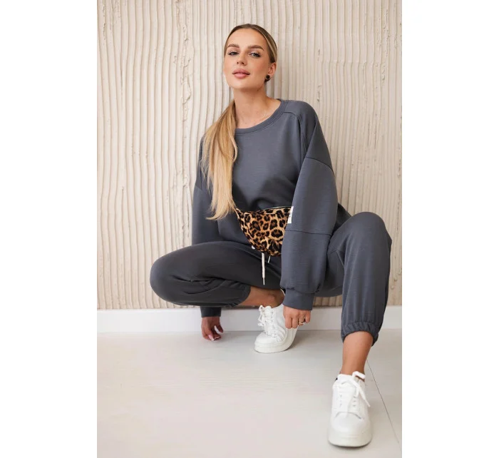 Súprava tepláky + nohavice butter fabric graphite Súprava tepláky + nohavice butter fabric graphite