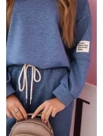 Súprava tepláky + nohavice z maslovej tkaniny denim
