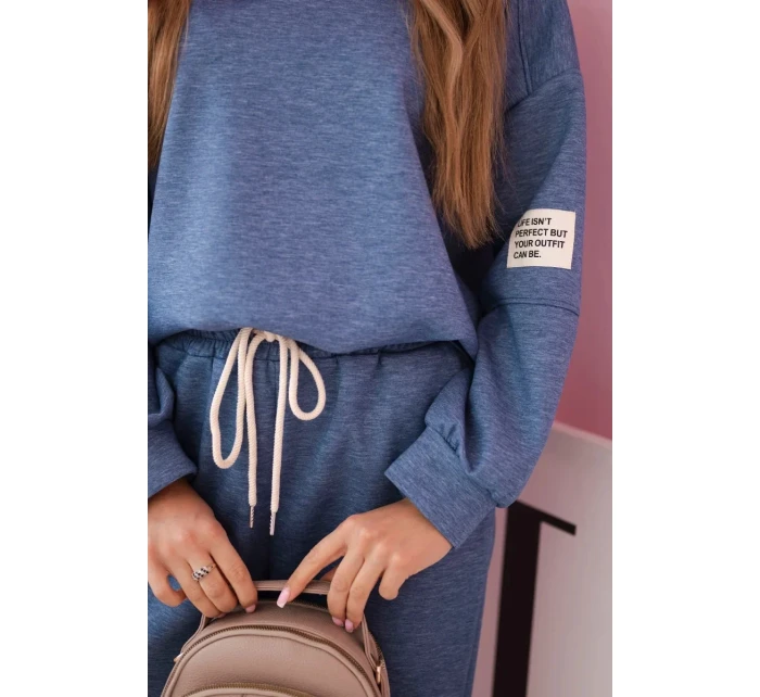 Súprava tepláky + nohavice z maslovej tkaniny denim