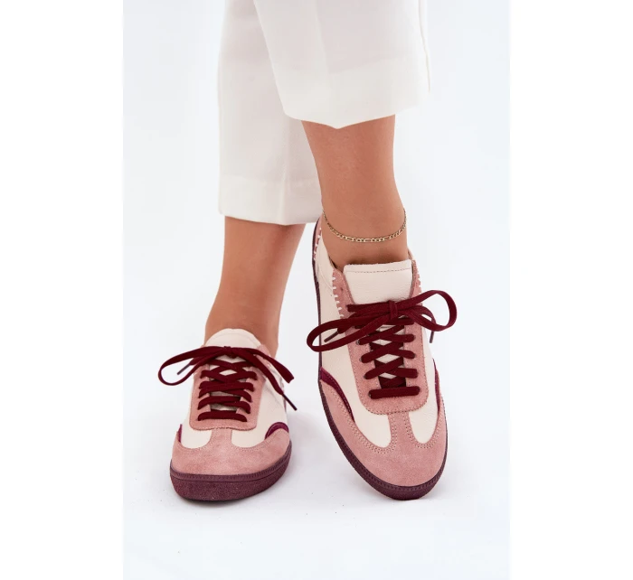 Dámské Kožené Tenisky model 21703133 Béžové - Zazoo Dámské Kožené Tenisky model 21703133 Béžové - Zazoo