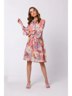 model 18360214 Šifonové šaty s vázaným výstřihem model 1 - STYLOVE