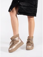 Moderné dámske snežnice hnedá platforma Moderné dámske snežnice hnedá platforma