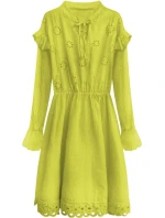 Bavlněné dámské šaty v barvě s výšivkou model 7274560 - MADE IN ITALY Bavlněné dámské šaty v barvě s výšivkou model 7274560 - MADE IN ITALY