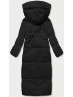 Dlhá čierna dámska zimná bunda (AG3-3031)