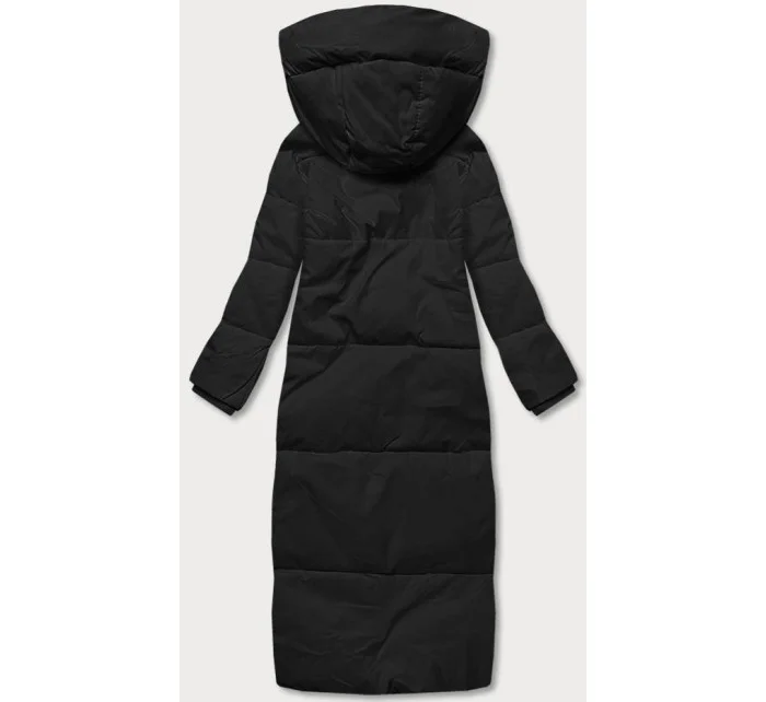 Dlhá čierna dámska zimná bunda (AG3-3031)