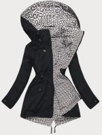 Tenká černá bunda parka s ozdobným lemováním model 18160247 - J.STYLE