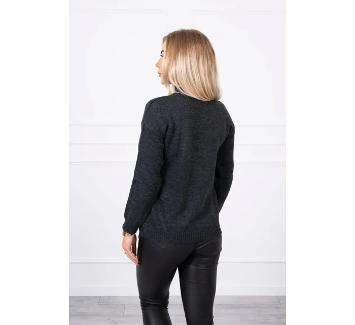 Polovičný sveter s rolákom grafitový Polovičný sveter s rolákom grafitový