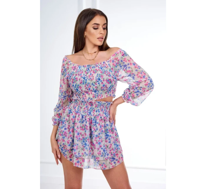 Béžová květinová sada