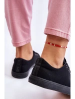 Damskie Wiązane Klasyczne Trampki Czarne Eleya