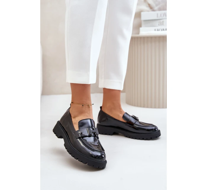 Lakované Dámské Mokasíny model 21671936 Černé - VINCEZA