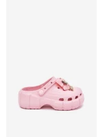 Dětské Dívčí Pantofle Pěnové S Mašlí A Ozdobami Růžové model 21700393 - Boto Dětské Dívčí Pantofle Pěnové S Mašlí A Ozdobami Růžové model 21700393 - Boto