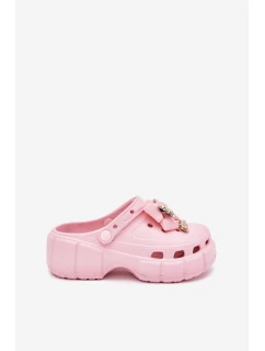 Dětské Dívčí Pantofle Pěnové S Mašlí A Ozdobami Růžové model 21700393 - Boto