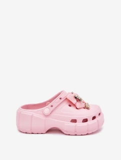 Dětské Dívčí Pantofle Pěnové S Mašlí A Ozdobami Růžové model 21700393 - Boto