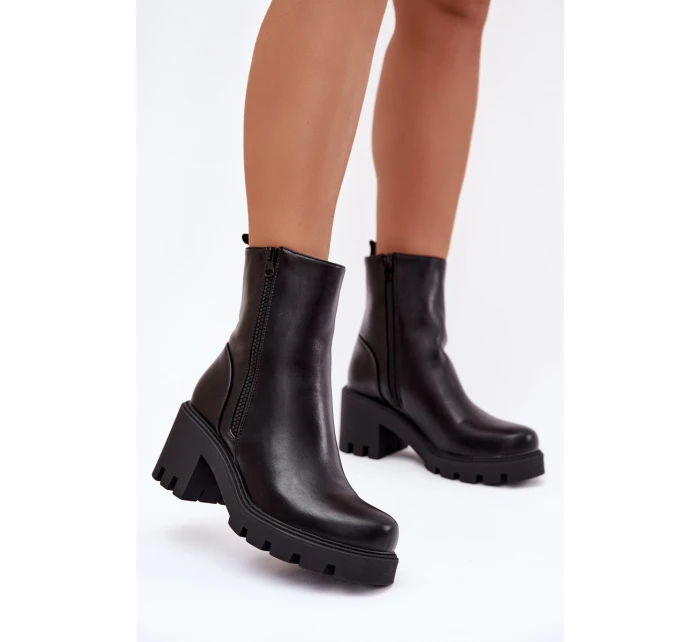 Dámské Zimní Boty Na Masivním Podpatku Ameliane